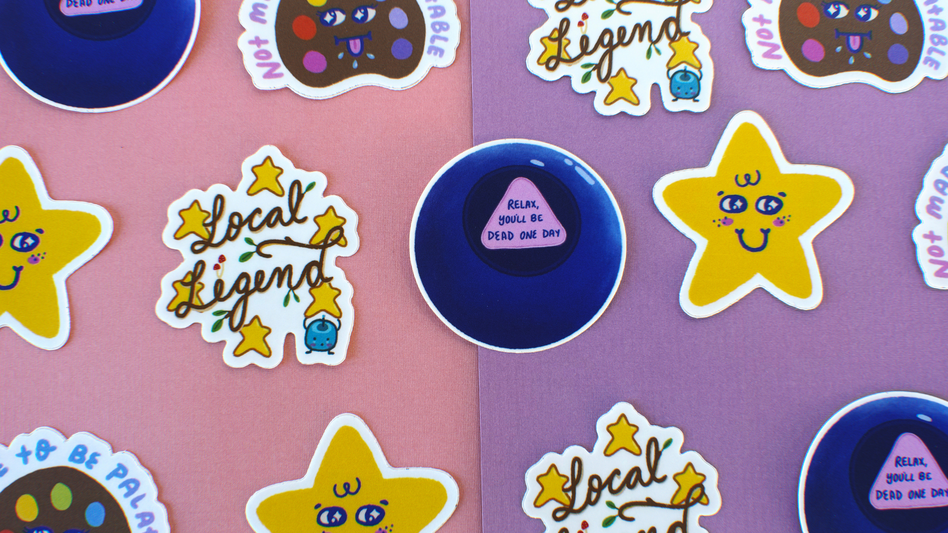 Collection of vinyl stickers in the shop!