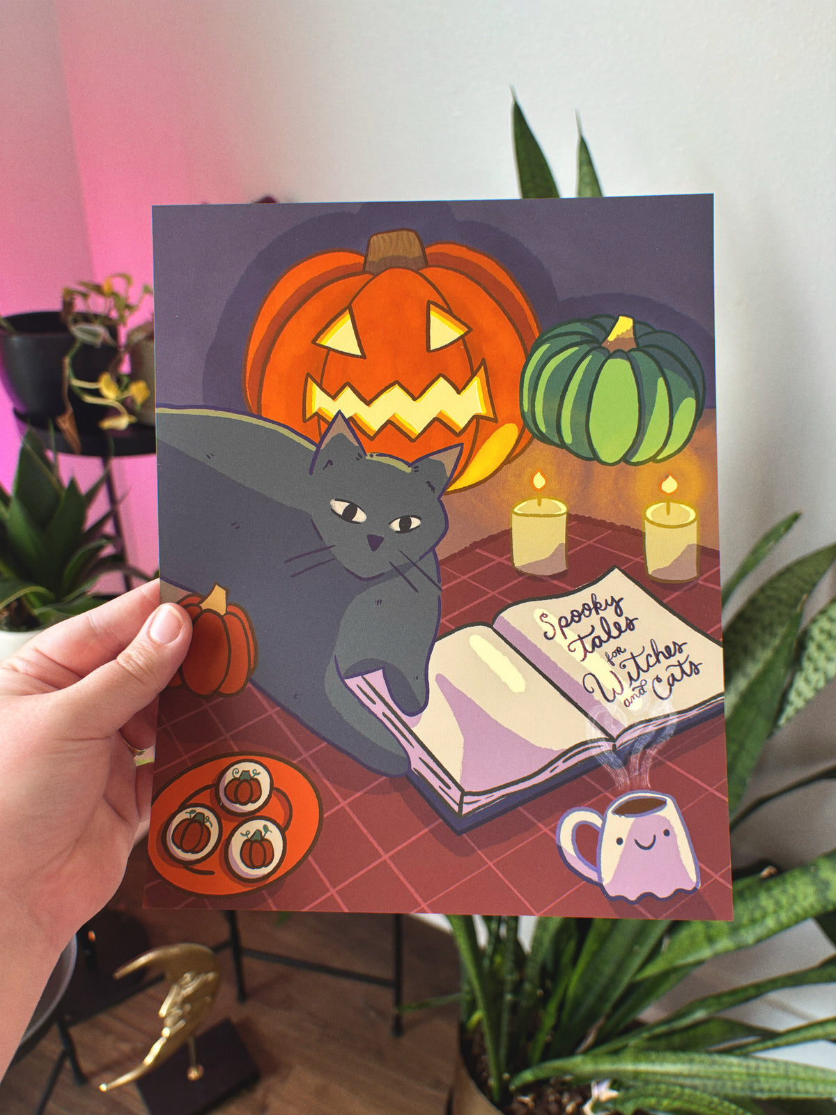 Spooky Cat Halloween Art Print