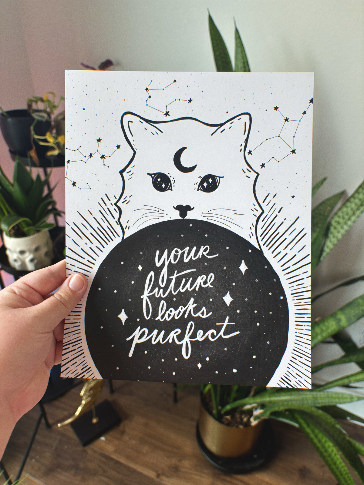 Your future looks perfect mystical cat print