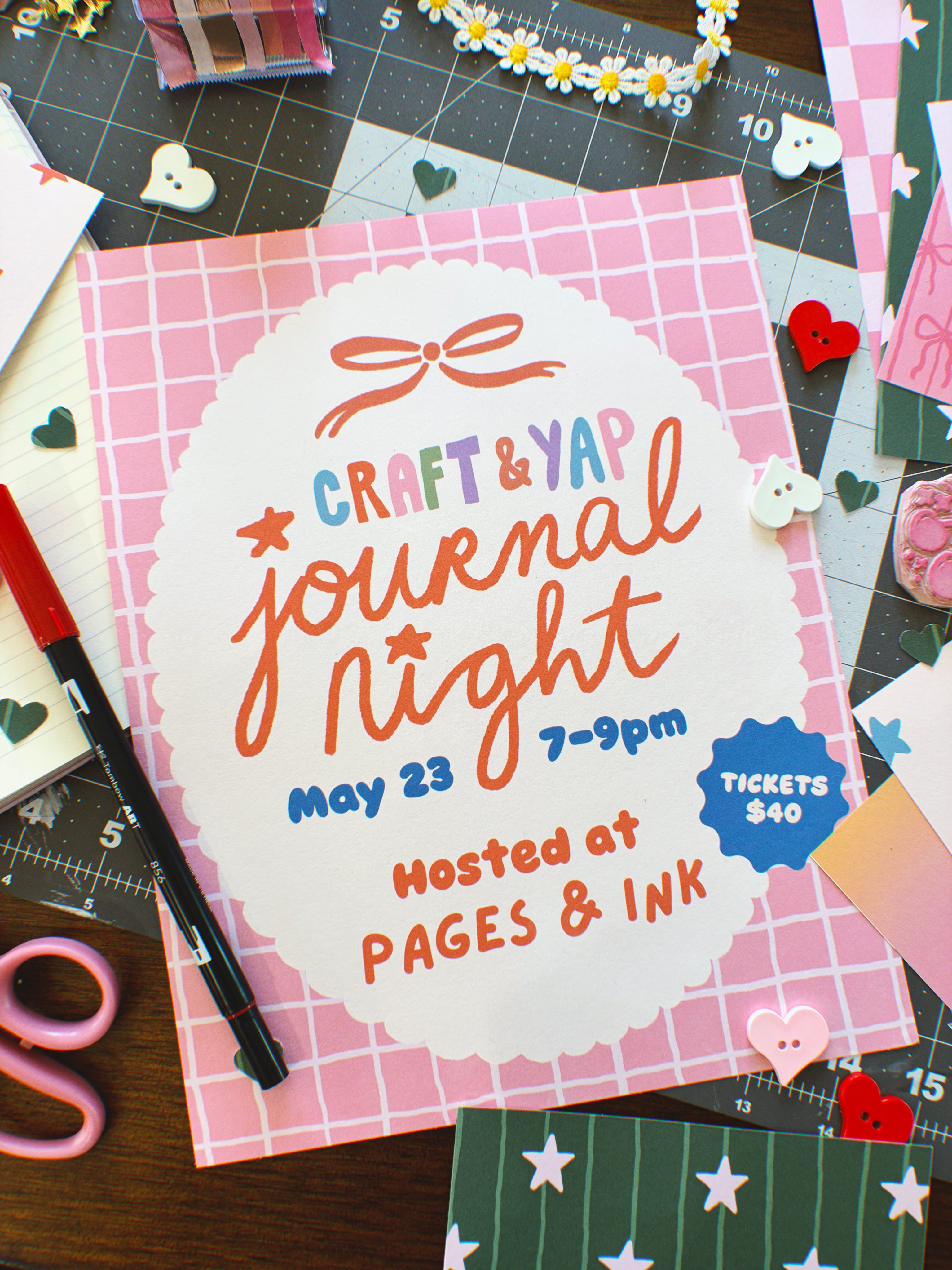 Craft and Yap Journal Night - May 23 at 7-9pm at Pages and Ink Bookshop