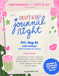 Craft and Yap Journal Night - August 21st at 6:30-8:30 pm at Pages and Ink Bookshop