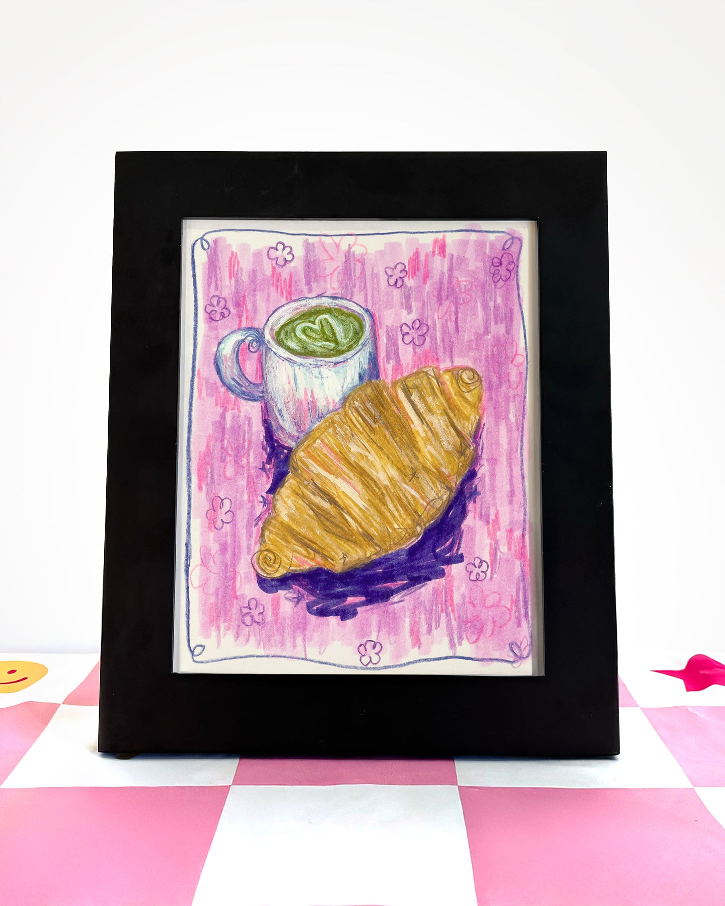 Matcha and Croissant Foodie Print